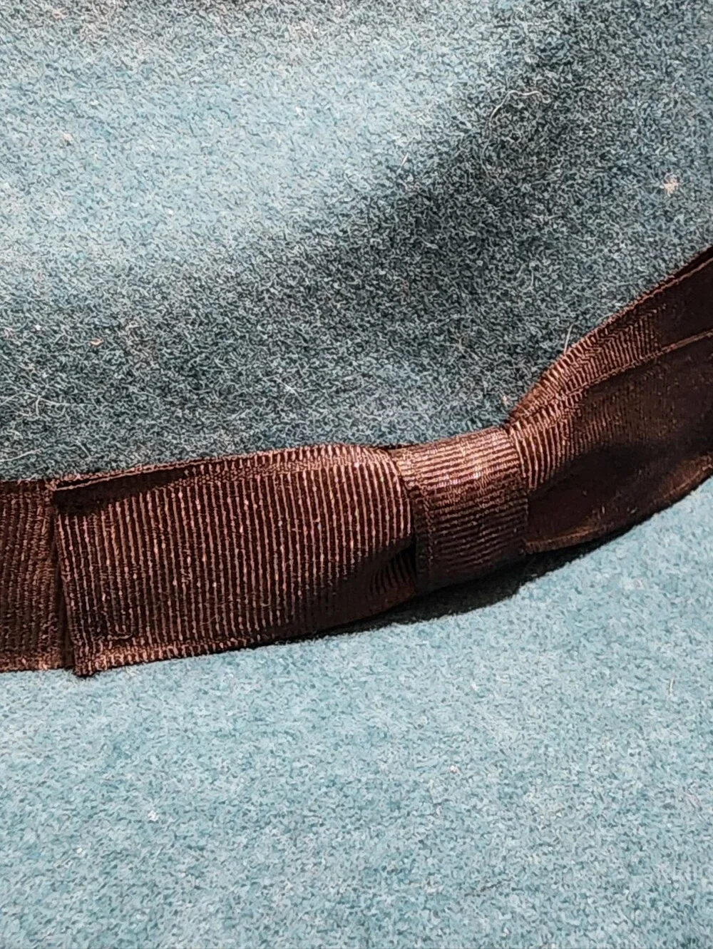 Teal Felt Wide-Brim Hat with Black Band